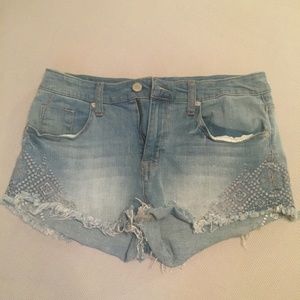 high rise jean shorts
